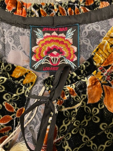 Jasmoon Floral Velvet Johnny Was Peasant Dress Size 2X Boho NWT New Concert - Picture 9 of 13