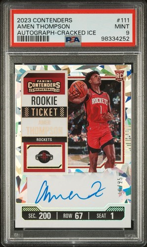2023-24 Panini Contenders Amen Thompson Cracked Ice Rookie Ticket Auto /25 🔥 - Bild 2 von 2