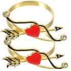 2 Pcs Valentine's Day Love Napkin Buckle Metal Heart Serviette Holder