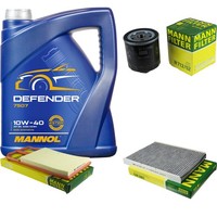 Mann Inspektionspaket 5L Mannol Defender 10W-40 FüR VW Golf IV 1.4 16V 1.6 Lupo