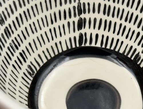 The Old Pottery Company Wonky Mug Black Lined White Mug Quirky Piece Novelty A2 - Picture 14 of 18
