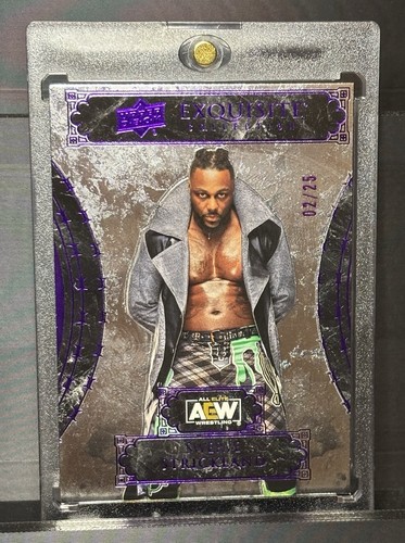 SWERVE STRICKLAND 2024 AEW UPPER DECK BLACK DIAMOND EXQUISITE PURPLE SSP /25 !!!