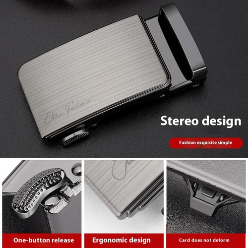 Cinturón de diseñador de moda para hombre de alta calidad de aleación de cuero genuino hebilla automática - Imagen 22 de 30