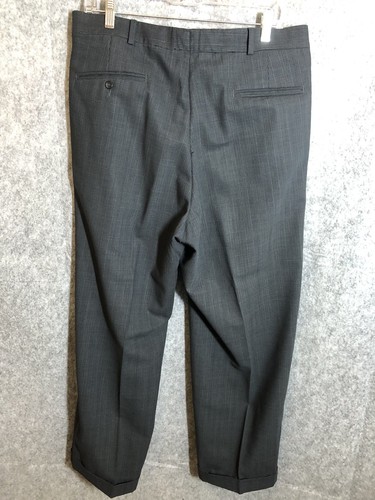 Nino Cerruti Suit Mens 43R Gray Windowpane Wool Blazer Jacket 37 Pants Pleated - Picture 11 of 15
