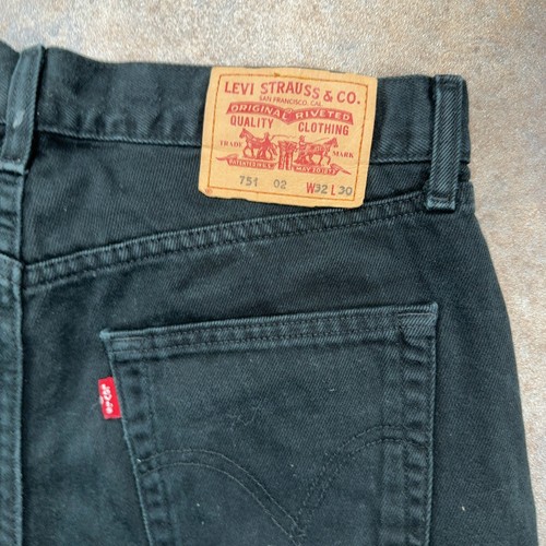 LEVI'S 751 Jeans Nero Uomo (32 Pollici Vita) (30 Pollici Gamba) Vestibilità Regolare - Foto 9 di 12