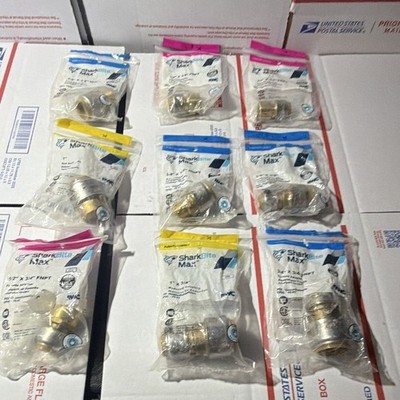SHARKBITE 1/2  X 1/2  Push-to-Connect Brass Coupling each pack. $9.99