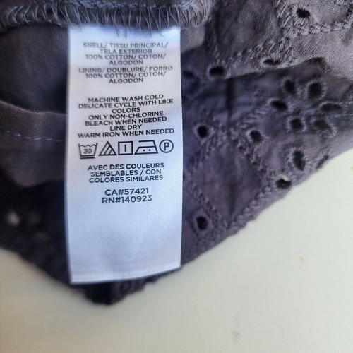 Loft Damen Bluse grau Ösen Boho ärmellos Rüschen Damen Schößchen Babydoll M - Bild 10 von 10