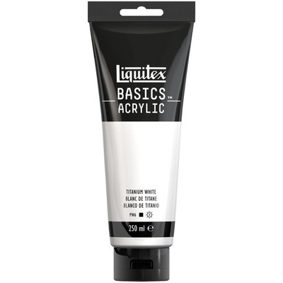 LIQUITEX 88700229 Basics Acrylfarbe, titanweiß, 250 ml Tube