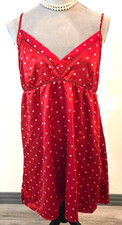 Gilligan O'Malley Red White Chemise Lingerie Slip Dress Sleepwear L A510