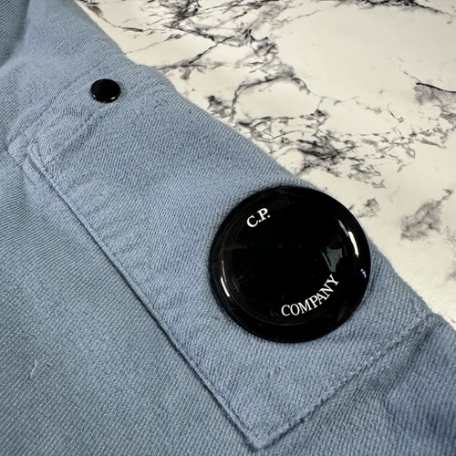 CP COMPANY Mens Infinity Blue Moleskin Zip Lens Overshirt Jacket SIZE LARGE BNWT - Picture 9 of 20