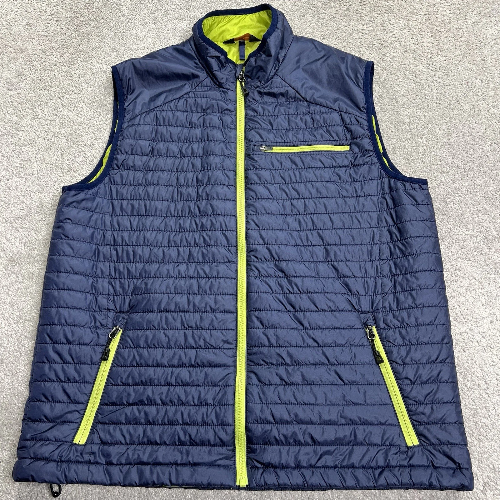 Orvis Vest Men's Large Blue Full Zip Primaloft Puffer Lightweight Insulated