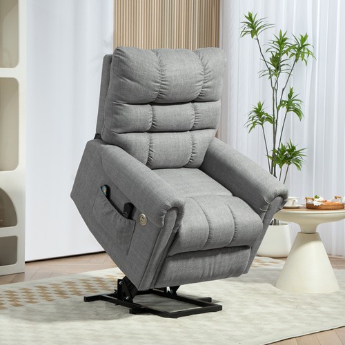 HOMCOM Power Lift Recliner Chair for Elderly with Massage and Heat Grey - Picture 2 of 11