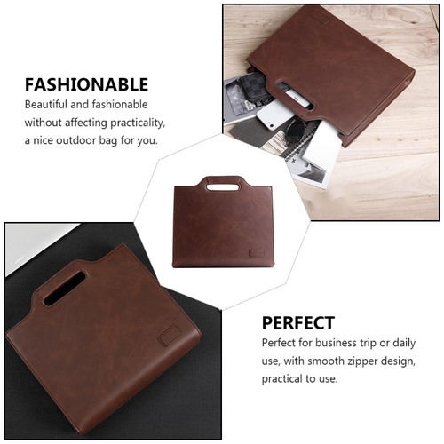 Messenger Bag Retro Style Portable File Folder Men's Fashion Portfolio - Imagen 5 de 12