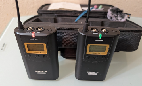 USED Comica CVM‑WM100 Dual Lavalier Wireless MIC System 48‑Channel UHF Youtube - Picture 2 of 13