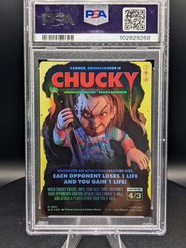 2024 MTG SECRET LAIR DROP FOIL #1807 CHUCKY PSA 9 - Picture 2 of 2