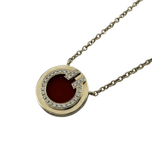 AUTHENTISCHE TIFFANY & CO. T ZWEI KREISE HALSKETTE GOLD AU750 KARNEOL DIAMANT DAMEN - Bild 1 von 6