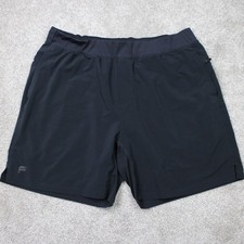 Fabletics Shorts Mens 2XL XXL Black The Franchise Lined Gym Running 7" Workout