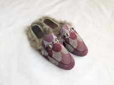 Gucci Princetown Horsebit Loafers Argyle Men 9 Fur Leather Snaffle Italy