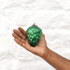 1890s Antique Kugel 4 " Vert Verre Feuilles Raisin Noël Ornement Allemagne 771