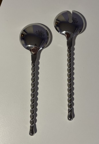 Stainless Steel Pasta Salad Spoon Fork Utensils Twisted Handles 10 3/4”L - Picture 7 of 14