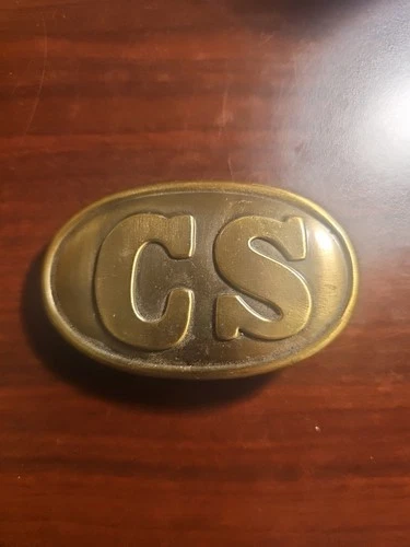 CS Civil War Confederate Soldiers Uniform Reproduction Vintage Belt Buckle