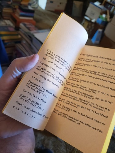 Unread Horror Karl Edward Wagner Why Not You And I? 1st Edition Paperback 1987 - Picture 8 of 8