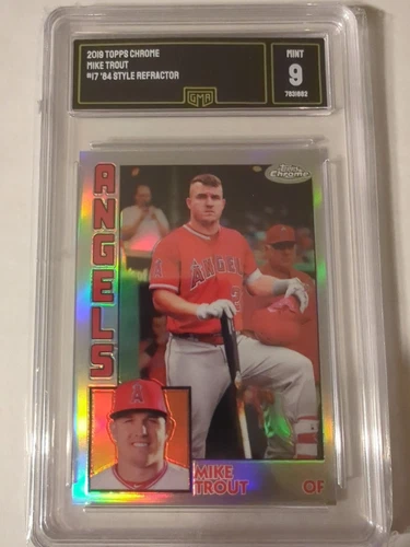 2019 Topps Chrome #17 Mike Trout 1984 Topps Refractor #84TC-17 GMA 9 MINT Angels