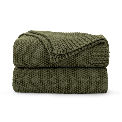 Überwurf Decke für Couch, weich kuschelig Zopfmuster Überwurf für 50"x60" olivgrün - Bild 2 von 8
