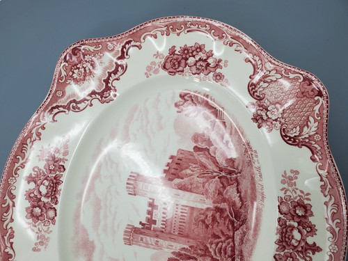 Johnson Bros Old Britain Schlösser rosa/rot Servierplatte 15 1/2 x 13 - Bild 8 von 9