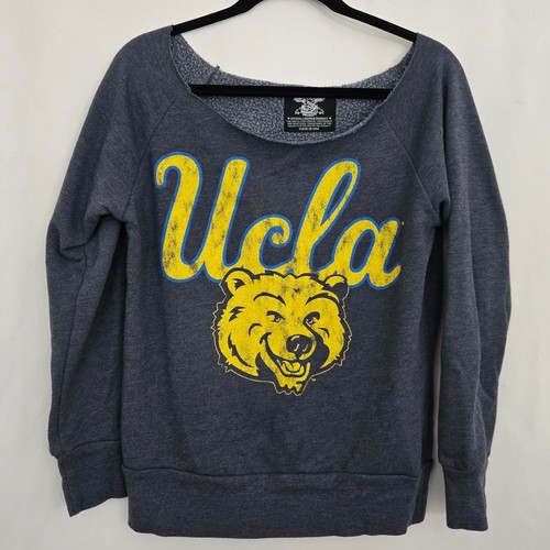 Sudadera holgada Signorelli UCLA Bruin HECHA EN EE. UU. Fuera del hombro borde crudo M - Imagen 2 de 9