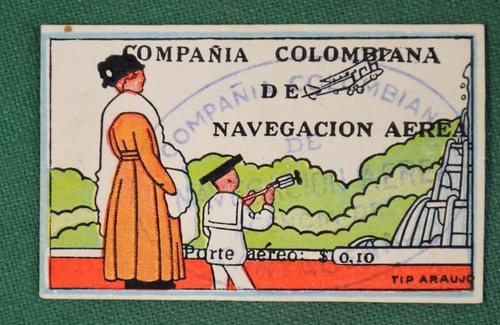 Colombia stamp COMPANIA COLOMBIANA air 1920 10c sg1 used forgery (Hc T4) - Picture 2 of 5