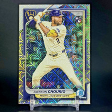 Jackson Chourio RC 2024 Bowman Chrome Mega Box Mojo Refractor Rookie #69 Brewers