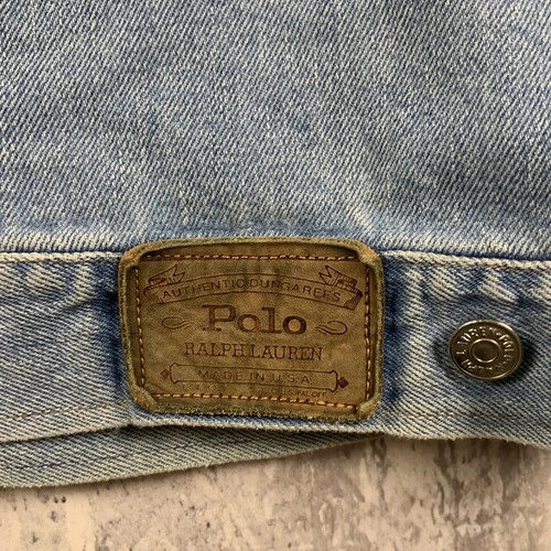 Vintage Polo Ralph Lauren Jacket Mens Large Blue Indian Head USA Made Denim image 8
