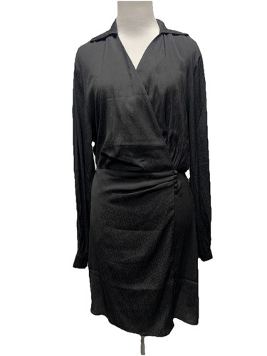 Desigual kurzes Wickelkleid Damen Größe M schwarz Langarm