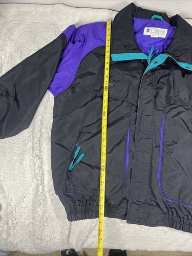 Vtg Streetwear 90s Columbia Powder Keg Ski Jacket Mens XXL Color Block Purple - Picture 8 of 10