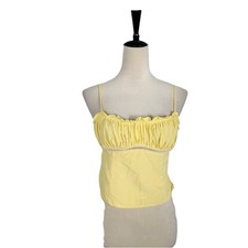 ASTR The Label Womens Corset/Bustier Tie Back Top Tank Yellow Milkmaid Small