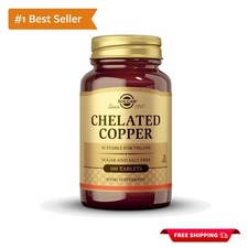 Natural 100 Count Chelated Copper Tablets -  Gluten-Free Supplement