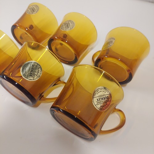 Set tazze e piattini espresso vetro DURALEX Vicasa VINTAGE anni 70 NUOVI marrone ambra - Foto 18 di 23