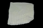 Vintage White Crochet Square Tablecloth Scalloped Edges 33"x32.5" Good Condition