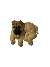 Vintage Sculpted Clay Resin Chinese Shar Pei Dog Puppy Brooch Pin