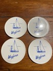 Vintage Ceramic With Cork Back, Set of 4 Drink Coasters, Sailboat Wayfarer