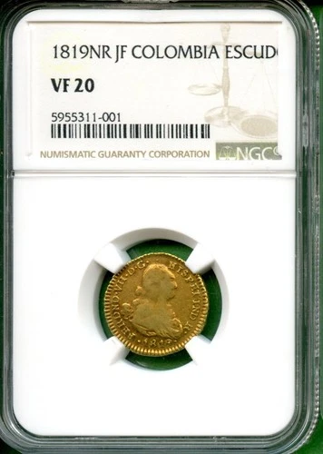 COLOMBIA  1819  ESCUDO  NGC VF 20  GOLD