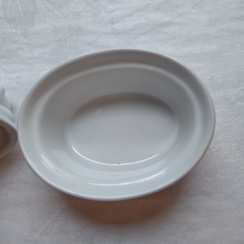 White Ceramic Country Cow Salt/Pate/Butter/Storage Dish Farmhouse Decor - Picture 5 of 9
