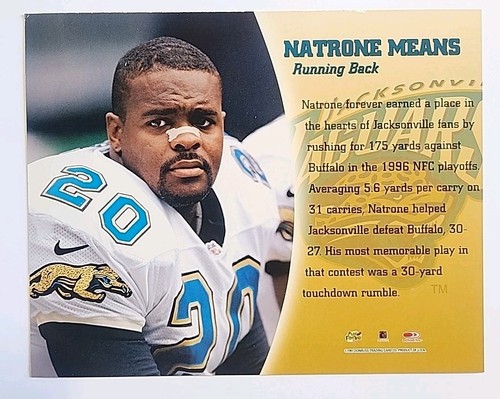 NATRONE MEANS 1997 LEAF SIGNED AUTOGRAPHED 8X10 PHOTO JAGUARS AUTHENTIC AUTO 1 - Picture 2 of 2