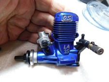 NOS Unused O.S. Max 25LA RC Blue Engine in Box w Muffler + Instructions