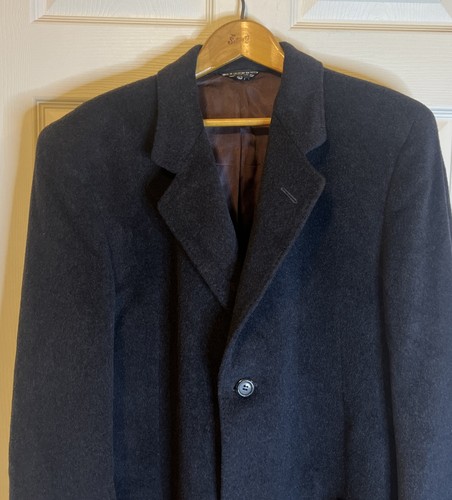 MARK ALEXANDER schwerer langer Mantel anthrazit Kaschmirmischung XL - Bild 2 von 14