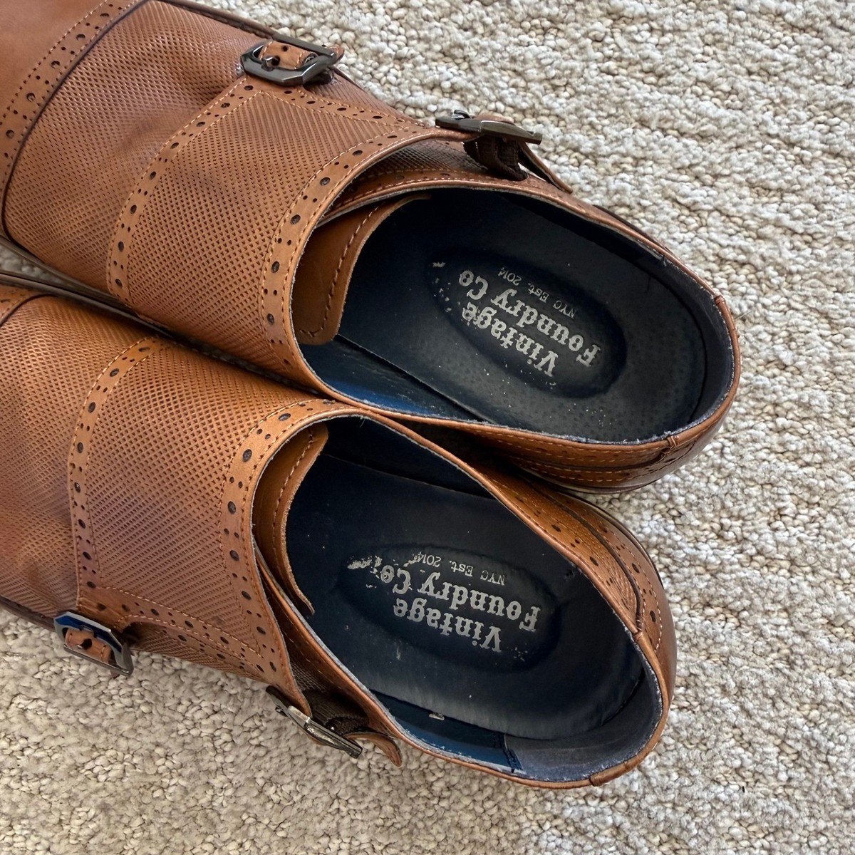 Vintage Foundry Co MORGAN MONK STRAP Men 7.5 Leather BROGUE  display picture 2