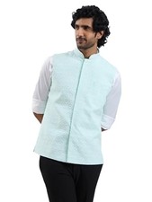 VASTRAMAY Men's Cotton Nehru Jacket I Allover Printed Jacket Regular Nehru Ja...