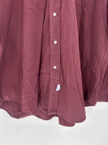 Ralph Lauren Vintage Button Down Shirt Mens Large Red Maroon Long Sleeves Logo - Picture 9 of 21