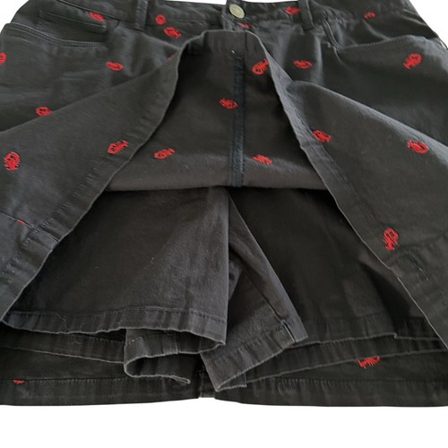 Croft & Barrow Skort Skirt Navy Blue 12 Embroidered Red Lobster Stretch Pockets - Picture 4 of 9
